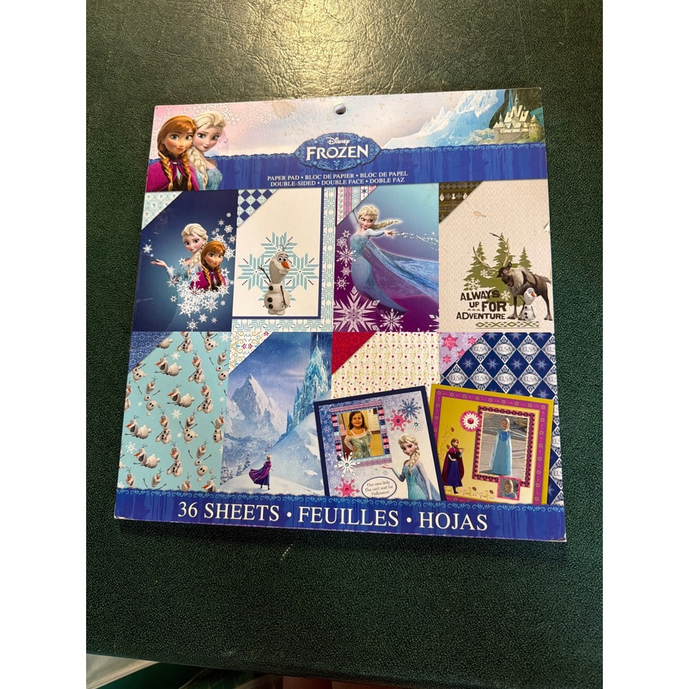 Disney Frozen EK Success Double Sided Paper Pad 36 Sheets Elsa Anna Olaf 12 x 12